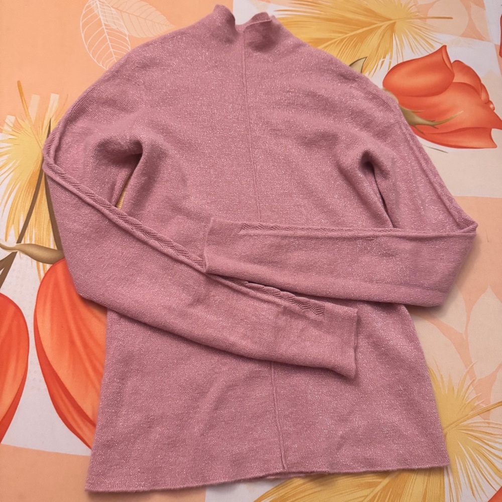Sheep wool soft glitter knit turtleneck sweater